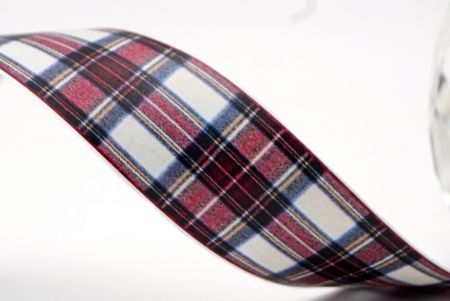 Granat und Schwarz-Watch Tartan Karomusterband_AI